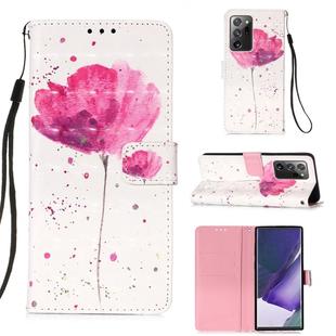 For Samsung Galaxy Note20 Ultra 3D Painting Horizontal Flip Leather Case with Holder & Card Slot & Wallet & Lanyard(Flower)