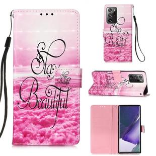 For Samsung Galaxy Note20 Ultra 3D Painting Horizontal Flip Leather Case with Holder & Card Slot & Wallet & Lanyard(Beautiful)