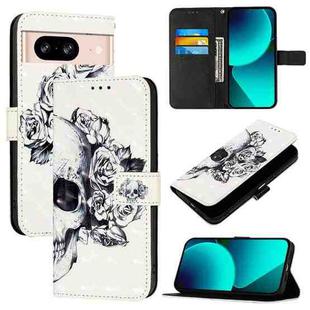 For Google Pixel 8 3D Painting Horizontal Flip Leather Phone Case(Skull)