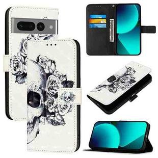 For Google Pixel 7 Pro 3D Painting Horizontal Flip Leather Phone Case(Skull)