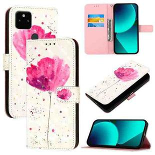 For Google Pixel 5a 5G 3D Painting Horizontal Flip Leather Phone Case(Flower)