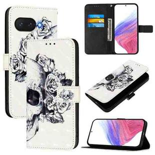 For Google Pixel 9a 3D Painting Horizontal Flip Leather Phone Case(Skull)