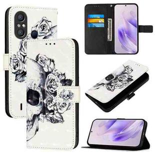 For Itel A58 / A49 3D Painting Horizontal Flip Leather Phone Case(Skull)