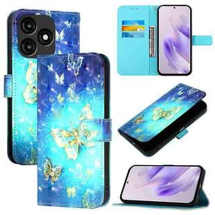 For Itel A70 3D Painting Horizontal Flip Leather Phone Case(Golden Butterfly)