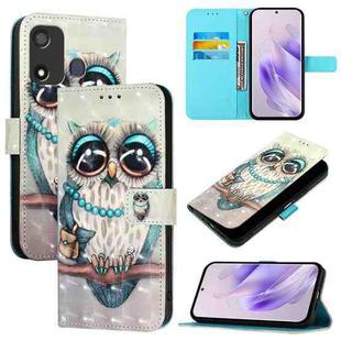 For Itel P17 / A27 3D Painting Horizontal Flip Leather Phone Case(Grey Owl)