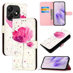 For Itel P55 4G 3D Painting Horizontal Flip Leather Phone Case(Flower)