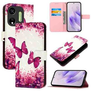 For Itel P55 5G 3D Painting Horizontal Flip Leather Phone Case(Rose Butterfly)