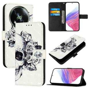 For Itel RS4 3D Painting Horizontal Flip Leather Phone Case(Skull)