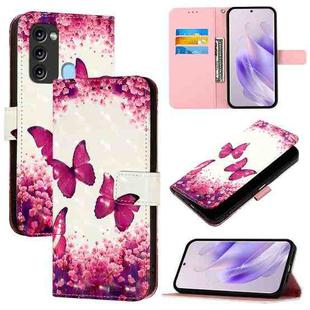 For Itel S17 / Vision 3 3D Painting Horizontal Flip Leather Phone Case(Rose Butterfly)
