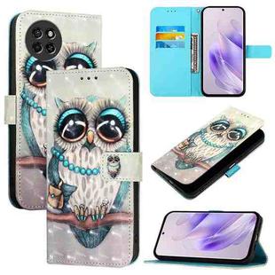 For Itel S23 3D Painting Horizontal Flip Leather Phone Case(Grey Owl)