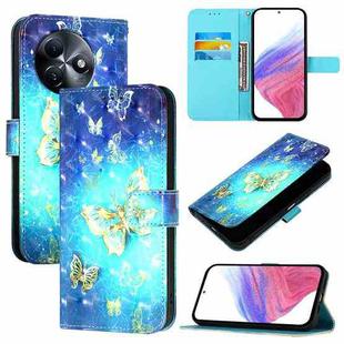 For Itel S24 3D Painting Horizontal Flip Leather Phone Case(Golden Butterfly)