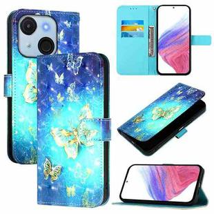 For itel A50C 3D Painting Horizontal Flip Leather Phone Case(Golden Butterfly)