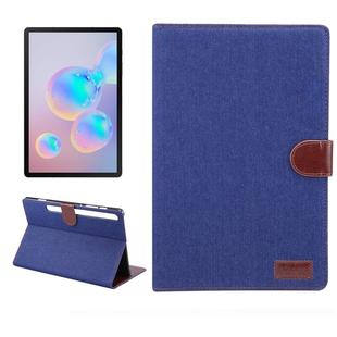 For Samsung Galaxy Tab S7 T870 Denim Texture PC Horizontal Flip Leather Protective Case, with Holder & Card Slots & Wallet & Photo Frame & Sleep / Wake-up Function(Deep Blue)