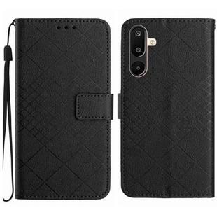 For Samsung Galaxy M36 5G Rhombic Grid Texture Leather Phone Case(Black)