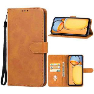 For Redmi 14C 4G Leather Phone Case(Brown)