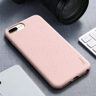 For iPhone 8 Plus / 7 Plus iPAKY Starry Series Shockproof Straw Material + TPU Protective Case(Pink)