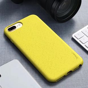 For iPhone 8 Plus / 7 Plus iPAKY Starry Series Shockproof Straw Material + TPU Protective Case(Yellow)