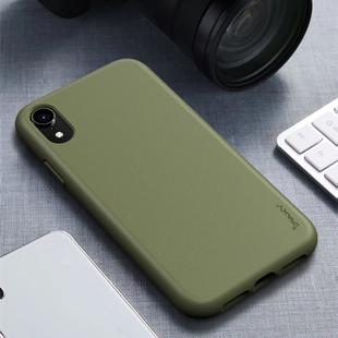 For iPhone XR iPAKY Starry Series Shockproof Straw Material + TPU Protective Case(Army Green)