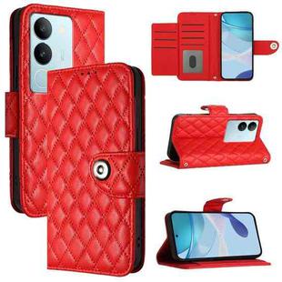For vivo V29 / V29 Pro Rhombic Texture Flip Leather Phone Case with Lanyard(Red)