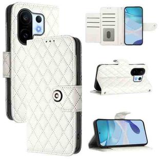 For vivo S30 Pro mini Rhombic Texture Flip Leather Phone Case with Lanyard(White)