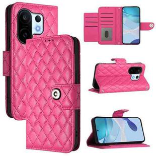 For vivo S30 Pro mini Rhombic Texture Flip Leather Phone Case with Lanyard(Rose Red)