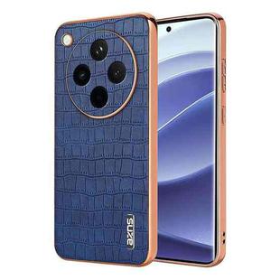 For OPPO Find X8 AZNS Electroplated Frame Crocodile Texture Full Coverage Phone Case(Blue)