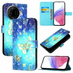 For Tecno Camon 30 Pro 3D Painting Horizontal Flip Leather Phone Case(Golden Butterfly)