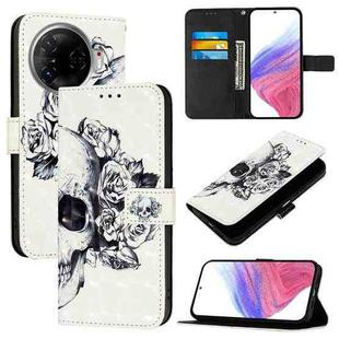 For Tecno Camon 30 Pro 3D Painting Horizontal Flip Leather Phone Case(Skull)