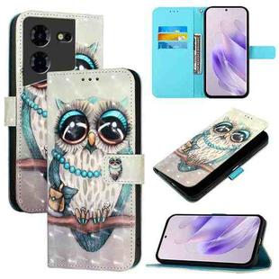 For Tecno Pova 5 4G 3D Painting Horizontal Flip Leather Phone Case(Grey Owl)