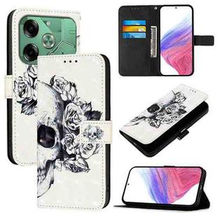 For Tecno Pova 6 4G 3D Painting Horizontal Flip Leather Phone Case(Skull)