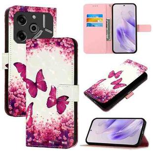 For Tecno Pova 6 5G / Pova 6 Pro 3D Painting Horizontal Flip Leather Phone Case(Rose Butterfly)