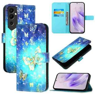 For Tecno Pova Neo 2 3D Painting Horizontal Flip Leather Phone Case(Golden Butterfly)