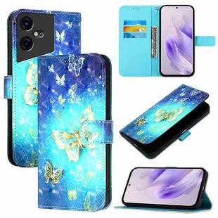 For Tecno Pova Neo 3 3D Painting Horizontal Flip Leather Phone Case(Golden Butterfly)