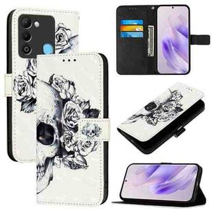 For Tecno Spark 9 3D Painting Horizontal Flip Leather Phone Case(Skull)