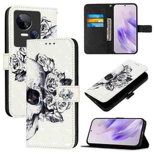 For Tecno Spark 10 5G 3D Painting Horizontal Flip Leather Phone Case(Skull)