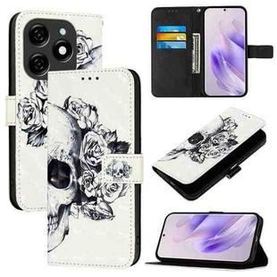 For Tecno Spark 20 3D Painting Horizontal Flip Leather Phone Case(Skull)