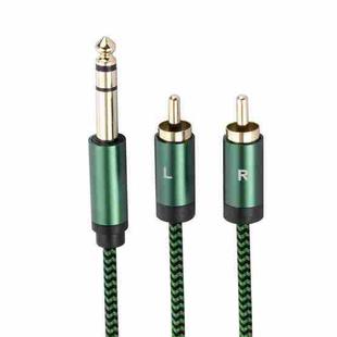 6.35mm Male to Dual RCA Female Audio Adapter Cable, Length:1m(Green)