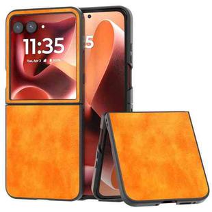 For Motorola Razr 60 Ultra Dual Color Lichi Texture PU Phone Case(Orange)