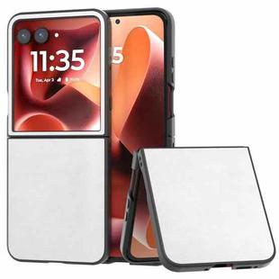 For Motorola Razr 60 Ultra Dual Color Lichi Texture PU Phone Case(White)