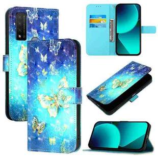 For TCL 20 R 5G 3D Painting Horizontal Flip Leather Phone Case(Golden Butterfly)