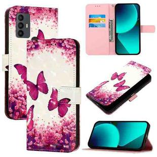 For TCL 30 SE 3D Painting Horizontal Flip Leather Phone Case(Rose Butterfly)