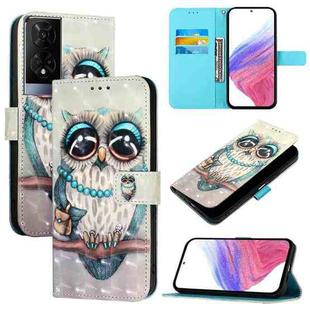 For TCL 50 XE 5G 3D Painting Horizontal Flip Leather Phone Case(Grey Owl)