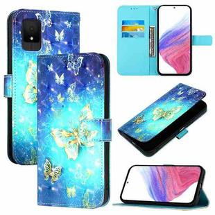 For TCL 502 3D Painting Horizontal Flip Leather Phone Case(Golden Butterfly)