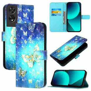 For TCL 505 3D Painting Horizontal Flip Leather Phone Case(Golden Butterfly)