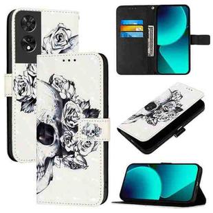 For TCL 505 3D Painting Horizontal Flip Leather Phone Case(Skull)