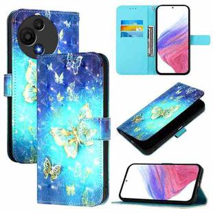 For TCL 605 / 60 SE 3D Painting Horizontal Flip Leather Phone Case(Golden Butterfly)