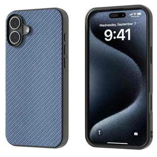 For iPhone 16 Carbon Fiber Texture Protective Phone Case(Light Blue)