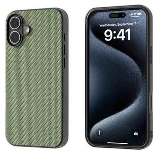 For iPhone 16 Carbon Fiber Texture Protective Phone Case(Green)