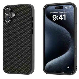 For iPhone 16 Plus Carbon Fiber Texture Protective Phone Case(Black)