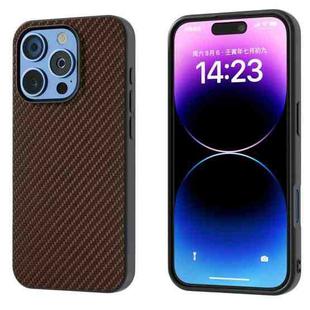 For iPhone 16 Pro Carbon Fiber Texture Protective Phone Case(Dark Brown)